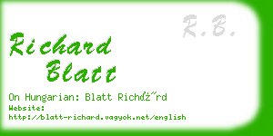 richard blatt business card